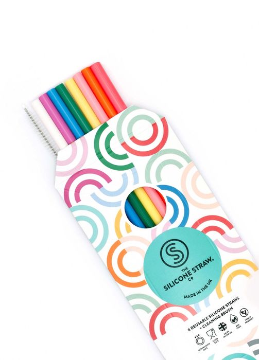 Silicone Straws and cleaning brush